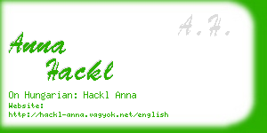 anna hackl business card